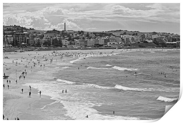 Bondi beach, Sydney Australia (black and white) Print by Allan Durward Photography