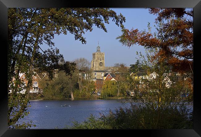 Diss Mere and Church Framed Print by Darren Burroughs