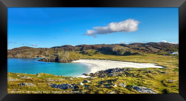Achmelvich Bay Beach Assynt West Highland Scotland Framed Print by OBT imaging