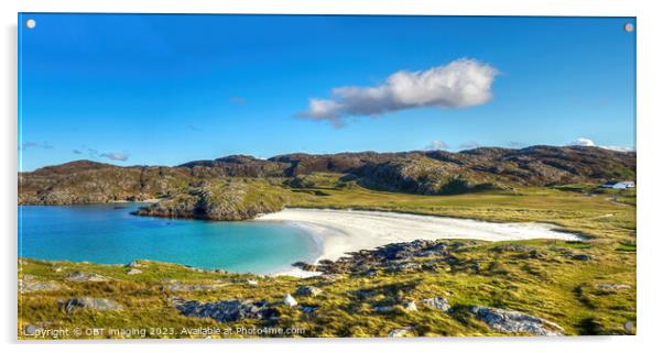 Achmelvich Bay Beach Assynt West Highland Scotland Acrylic by OBT imaging