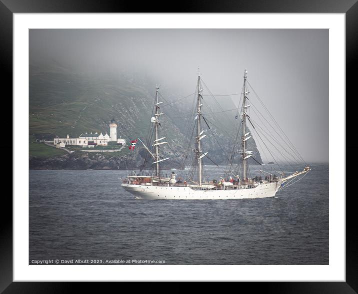 Shetland Tall Ship Framed Mounted Print by David Albutt