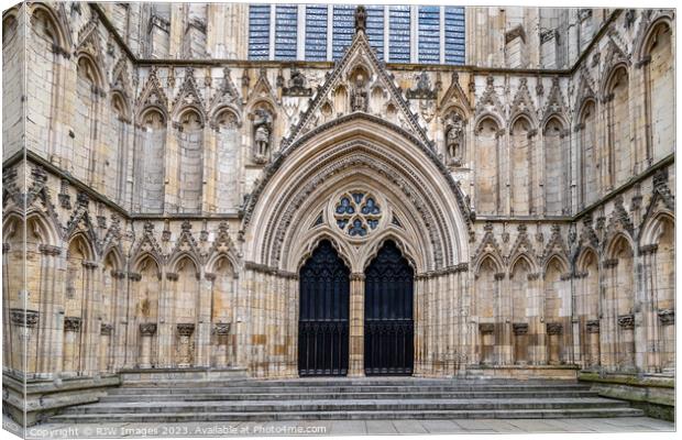 York Minster West Front Doors Canvas Print by RJW Images