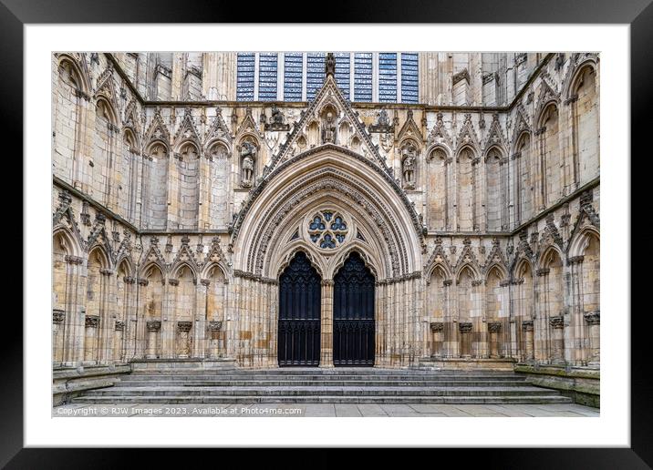York Minster West Front Doors Framed Mounted Print by RJW Images