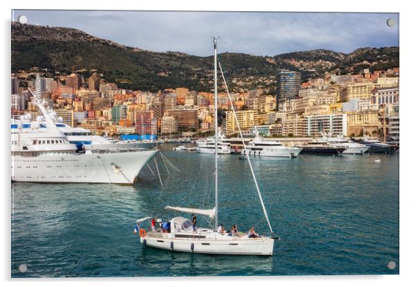 Monaco Skyline And Port Hercules Acrylic by Artur Bogacki