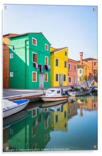 Burano island, Venice. Acrylic by Cristi Croitoru