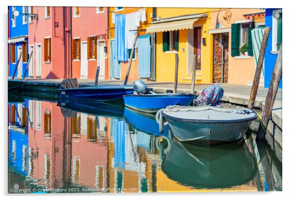 Water canal in Burano, Venice Acrylic by Cristi Croitoru