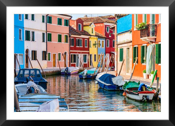 Water canal in Burano, Venice Framed Mounted Print by Cristi Croitoru