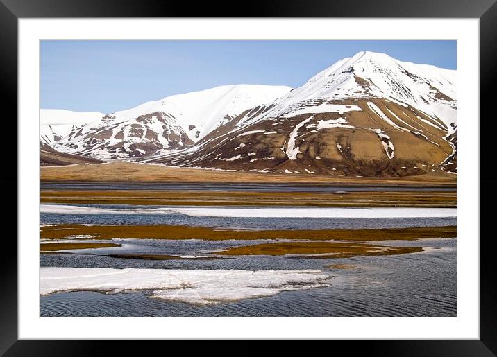 Mountains & Tundra on Arctic Spitsbergen Framed Mounted Print by Martyn Arnold