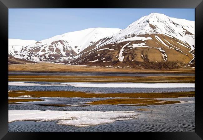Mountains & Tundra on Arctic Spitsbergen Framed Print by Martyn Arnold