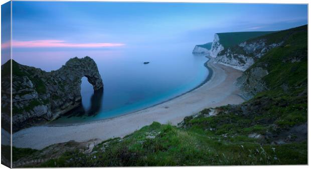 Durdle Door Blue Hour  Canvas Print by Anthony McGeever