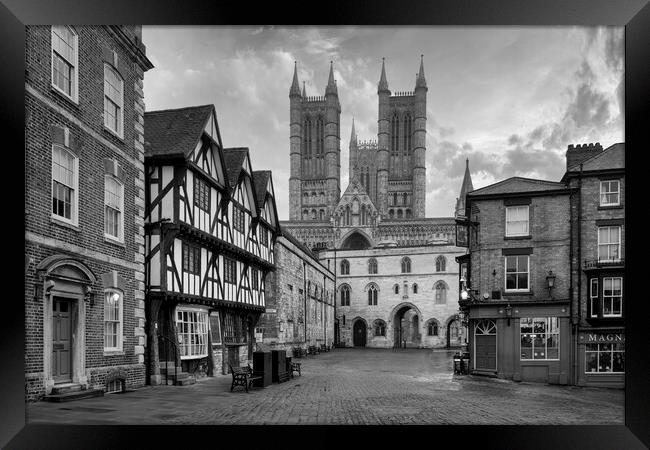Lincoln Market Square and Cathedral Framed Print by Tim Hill