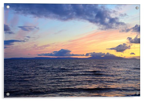 Scottish sunsets, Prestwick and Arran Acrylic by Allan Durward Photography