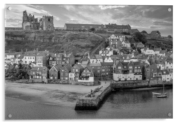 Whitby Black and White Acrylic by Tim Hill