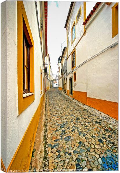 Secret lanes  of Evora Portugal Canvas Print by Roger Mechan