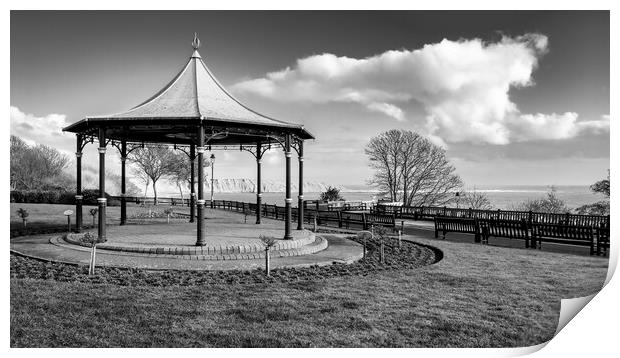 Filey Bandstand Black and White Print by Tim Hill