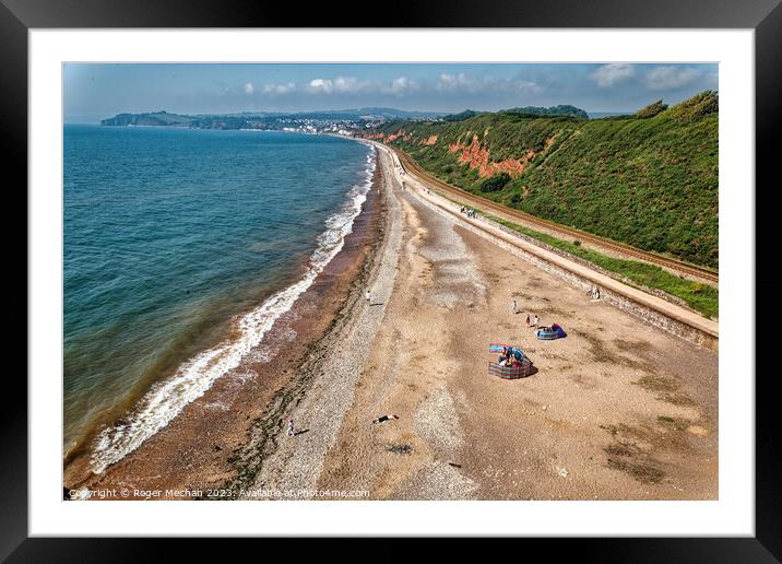 Dawlish beach and Teignmouth Framed Mounted Print by Roger Mechan