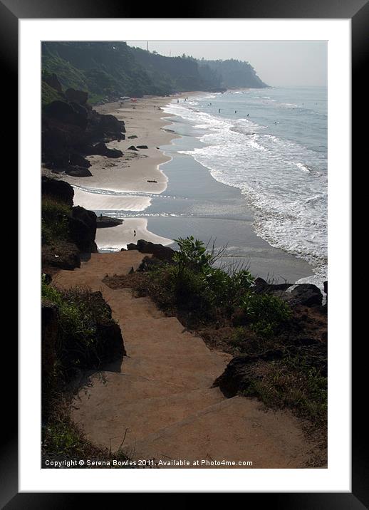 Steps Down to the Beach Varkala Framed Mounted Print by Serena Bowles