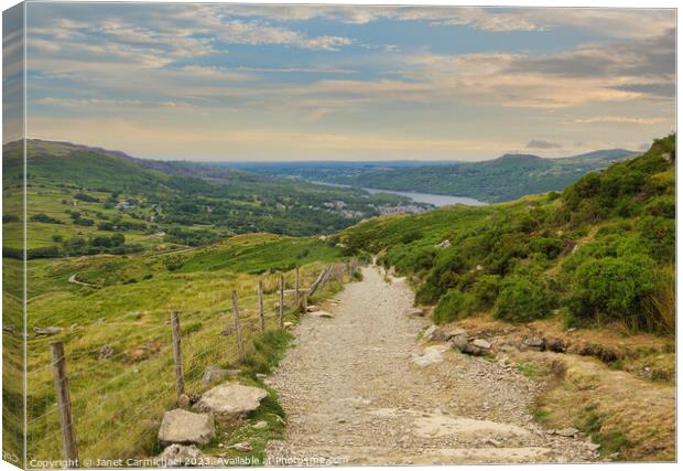 The Mountain Path to Snowdon Canvas Print by Janet Carmichael