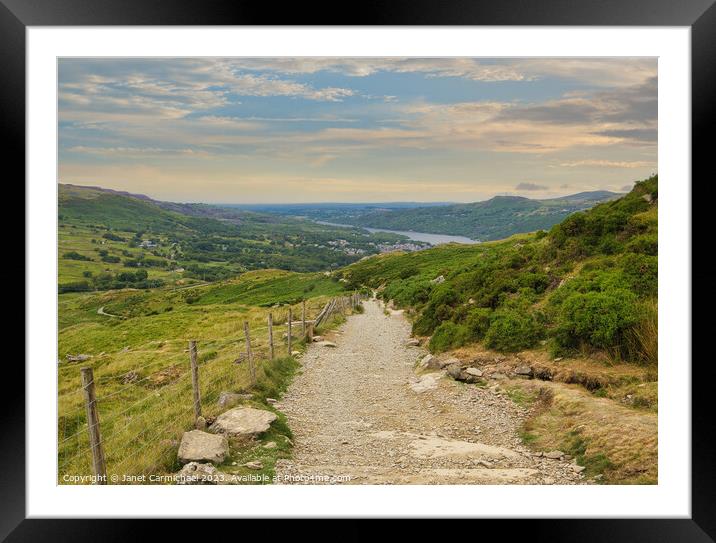 The Mountain Path to Snowdon Framed Mounted Print by Janet Carmichael