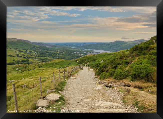 The Mountain Path to Snowdon Framed Print by Janet Carmichael