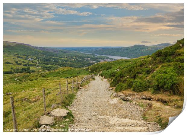 The Mountain Path to Snowdon Print by Janet Carmichael