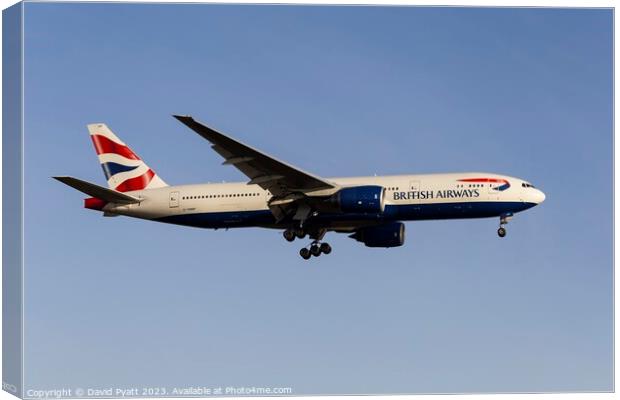 British Airways Boeing 777 Canvas Print by David Pyatt