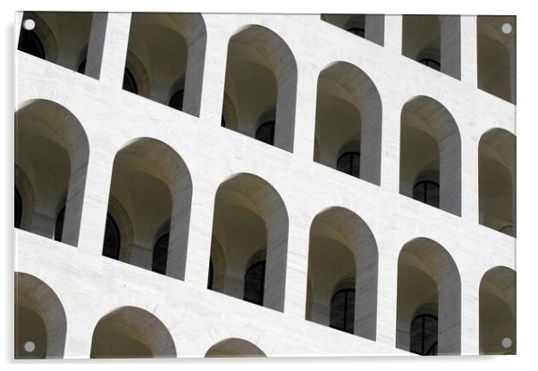 Detail of Palazzo della civiltà romana Acrylic by Fabrizio Troiani