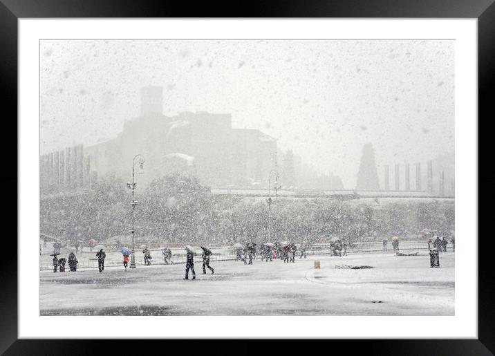 Temple of Venus and Rome under heavy snow Framed Mounted Print by Fabrizio Troiani