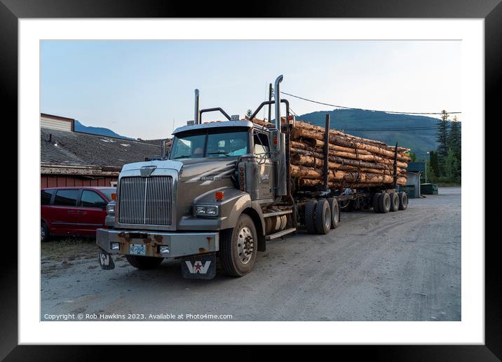 Revelstoke Logging Truck  Framed Mounted Print by Rob Hawkins