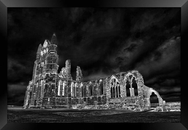 Whitby Abbey 1, glowing night edit Framed Print by Paul Boizot