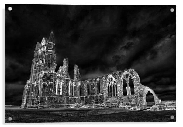 Whitby Abbey 1, glowing night edit Acrylic by Paul Boizot