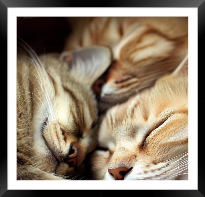 The 3 sleeping kittens  Framed Mounted Print by Paddy 