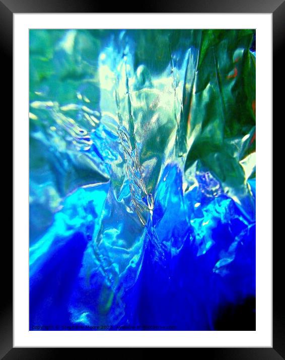 Abstract photograph in blue  and green Framed Mounted Print by Stephanie Moore