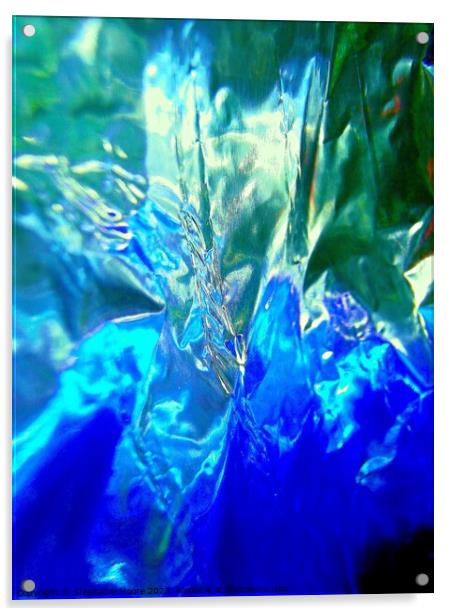 Abstract photograph in blue  and green Acrylic by Stephanie Moore
