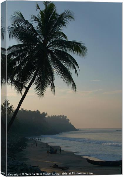 Palm Trees and Varkala Beach, Kerala, India Canvas Print by Serena Bowles