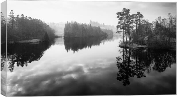 Misty Tarn Hows Canvas Print by Tim Hill