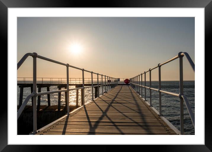 Whitby East Pier Extension Bridge Framed Mounted Print by Tim Hill