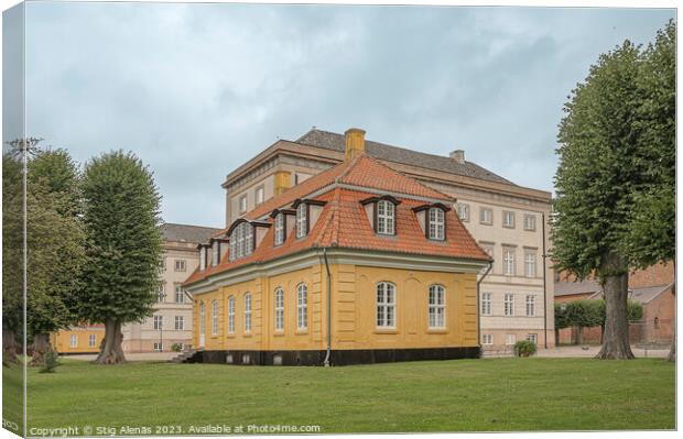 the yellow Ingemann's House at at the Sorø Academy  Canvas Print by Stig Alenäs