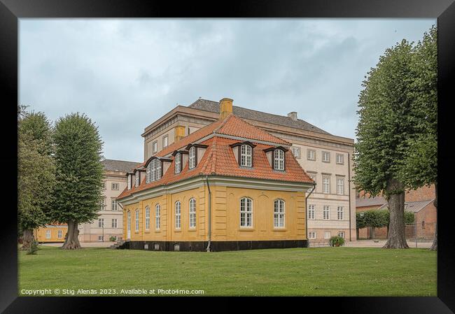 the yellow Ingemann's House at at the Sorø Academy  Framed Print by Stig Alenäs