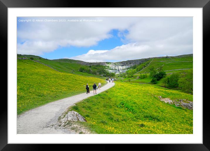 A Day Out At Malham Cove Framed Mounted Print by Alison Chambers