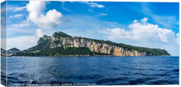 Panoramic view of Island of Capri Italy Canvas Print by Angus McComiskey
