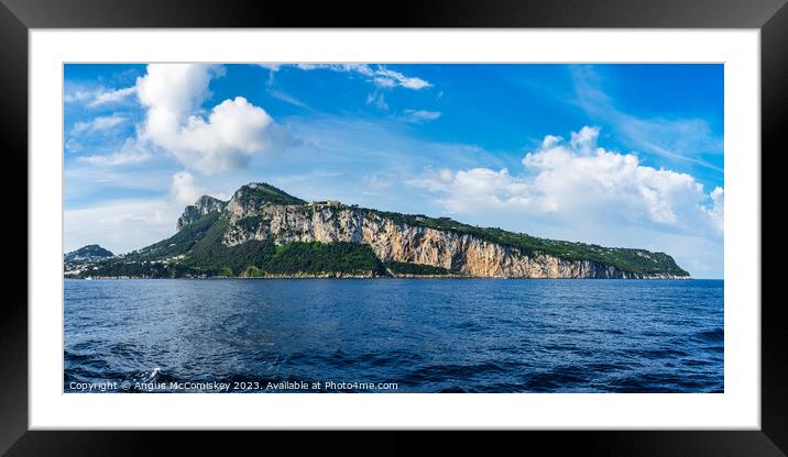 Panoramic view of Island of Capri Italy Framed Mounted Print by Angus McComiskey