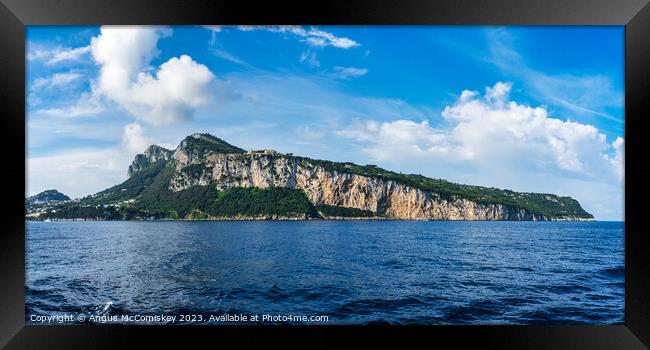Panoramic view of Island of Capri Italy Framed Print by Angus McComiskey