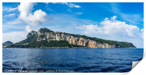 Panoramic view of Island of Capri Italy Print by Angus McComiskey