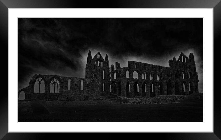 Whitby Abbey 2, night edit Framed Mounted Print by Paul Boizot