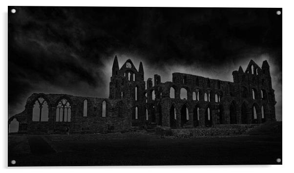 Whitby Abbey 2, night edit Acrylic by Paul Boizot
