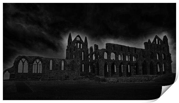 Whitby Abbey 2, night edit Print by Paul Boizot
