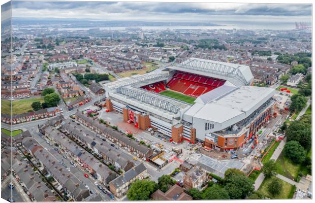 Anfield Liverpool Red Canvas Print by Apollo Aerial Photography