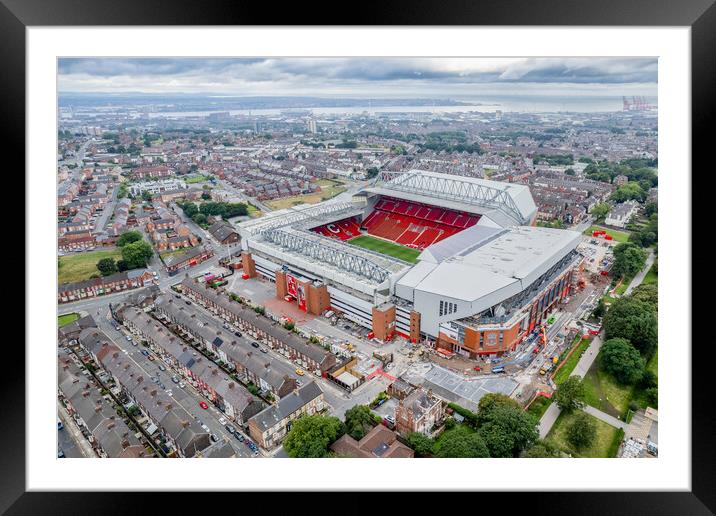 Anfield Liverpool Red Framed Mounted Print by Apollo Aerial Photography