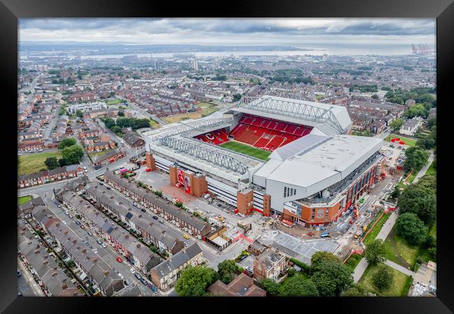 Anfield Liverpool Red Framed Print by Apollo Aerial Photography